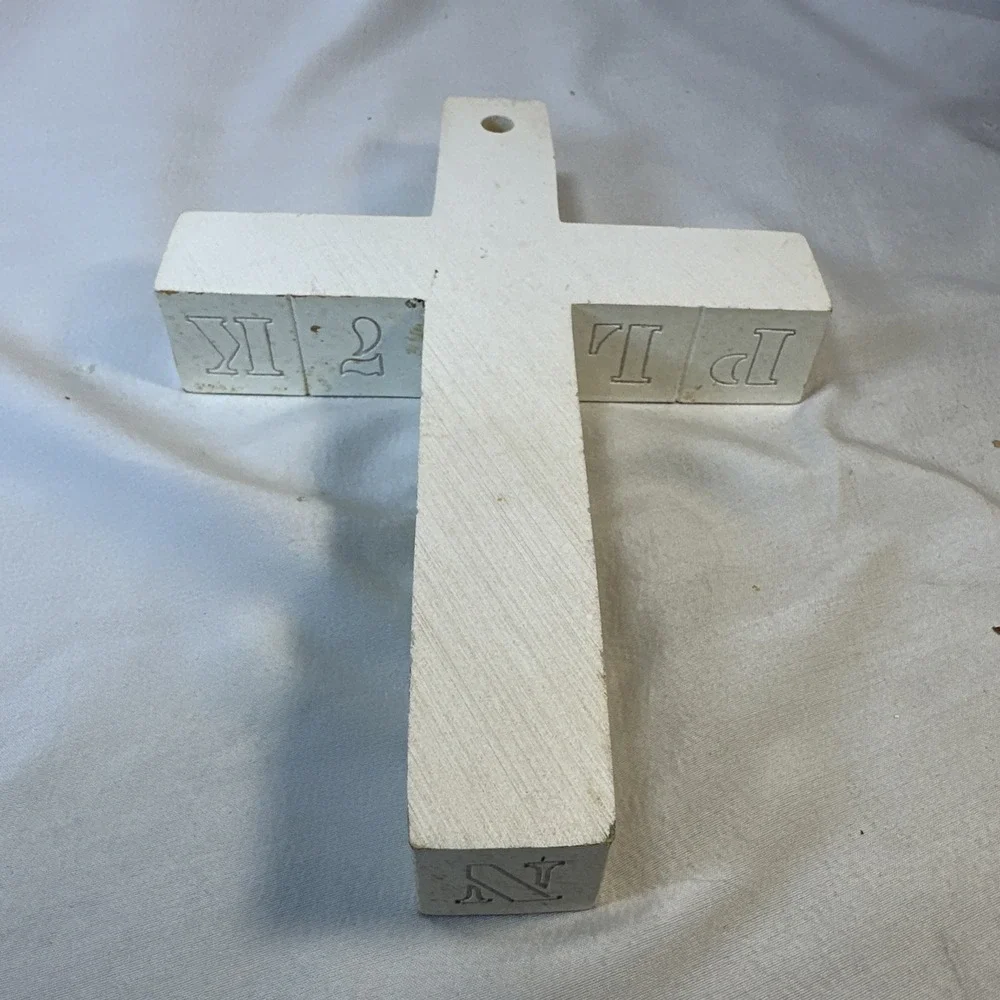 I Love Jesus, Jesus Loves Me Baby Block Cross Wall Hanging
